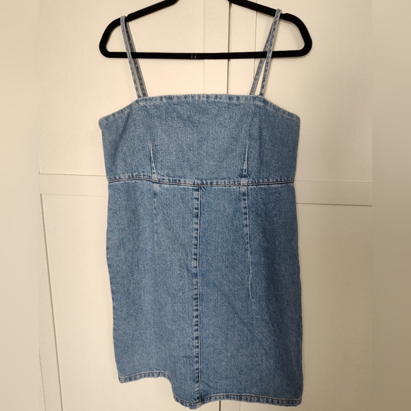 Topshop Moto Denim Sundress Jumper Size 10 Excellent Condition - Picture 1 of 8